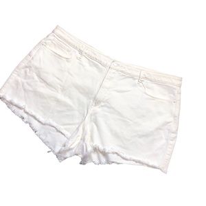 Good American White Bombshell Cutoff Shorts, Size 24, NWT
